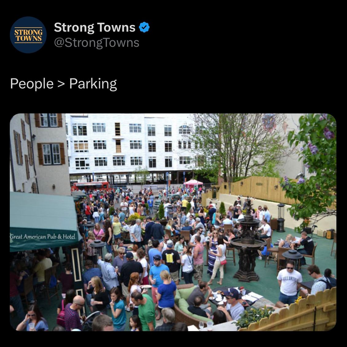 The meme is a humorous comparison between people and parking, implying that people are more complex and dynamic than parking, which is often a simple and static concept. The image is likely a photo of a crowded street or public space, with many people walking or standing together. The text "People > Parking" is meant to be humorous and ironic, suggesting that people are more interesting and dynamic than something as mundane as parking.